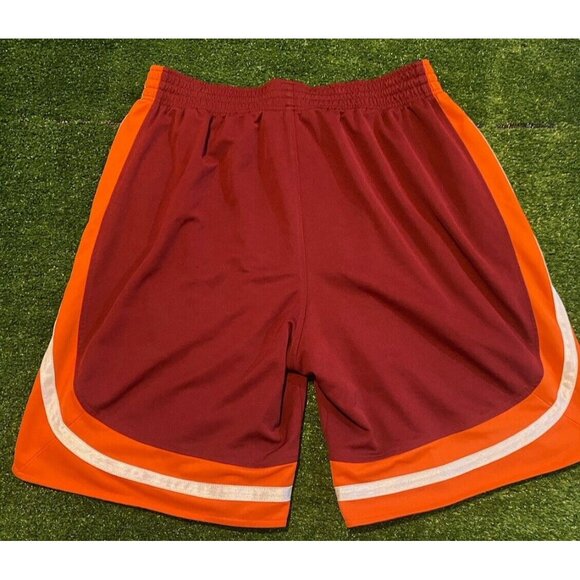 Virginia Tech Hokies shorts mens large red orange adidas basketball VT 24 - Picture 4 of 9